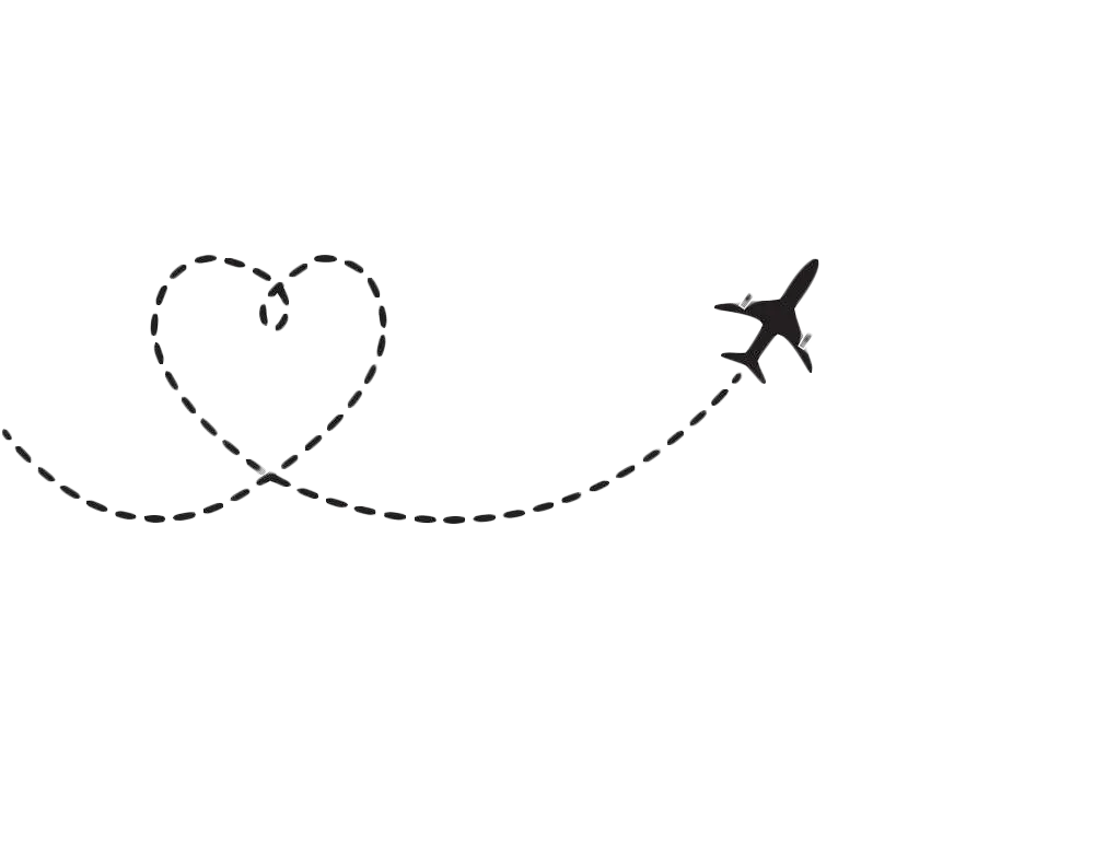 Ruta con forma de corazón de un avión